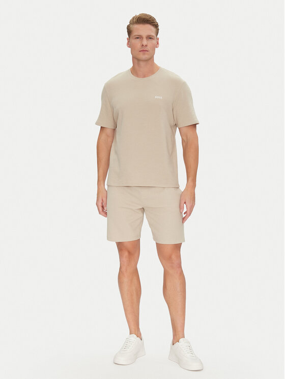 BOSS BOSS T-Shirt Waffle 50535891 Beżowy Regular Fit