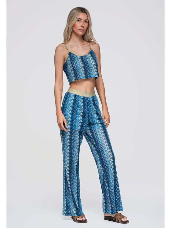Ombre Ombre Bluzka OW-TS-E0068 Niebieski Loose Fit