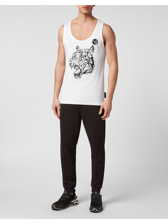 Plein Sport Plein Sport Tank top 1253 Biały Regular Fit