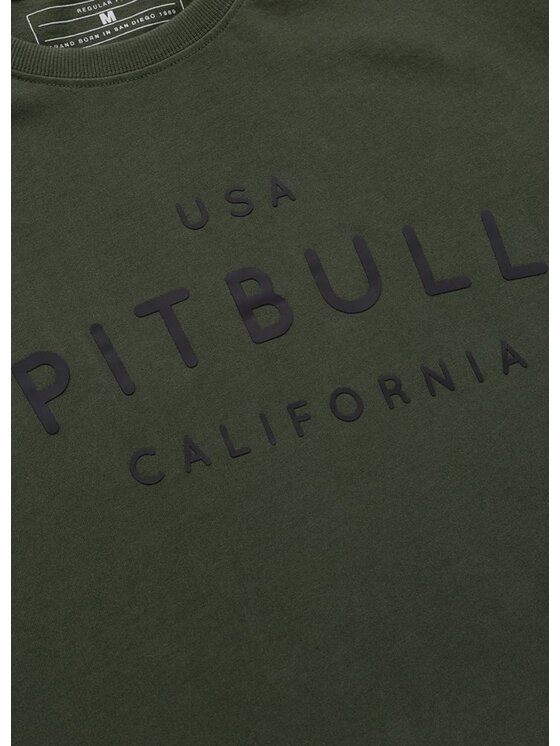 PITBULL PITBULL T-Shirt USA CAL Zielony ciemny Regular Fit