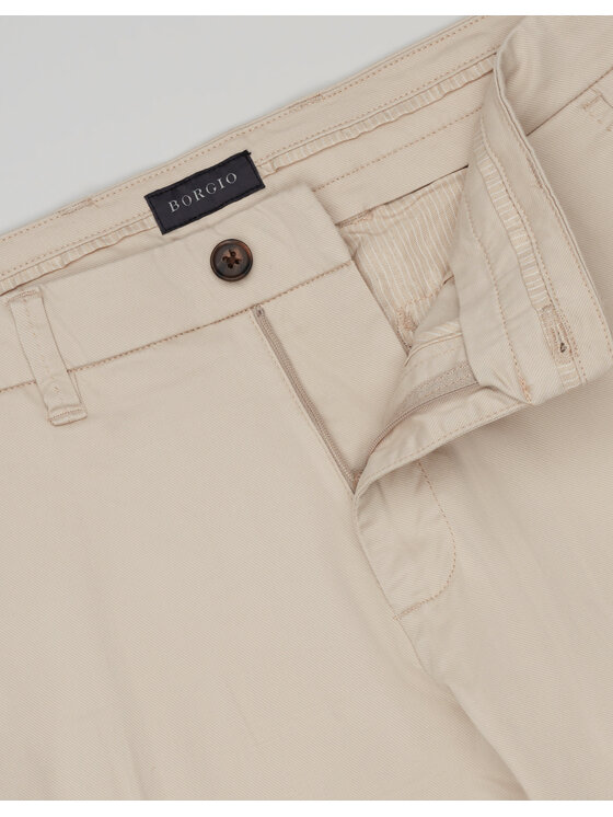 Borgio Borgio Spodnie materiałowe TAVOLETO_BZ Beżowy Slim Fit