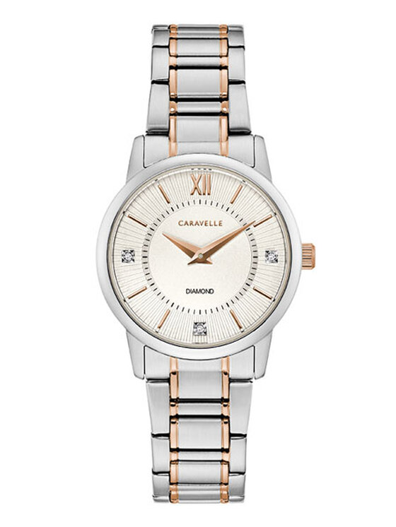 Caravelle Caravelle Zegarek Caravelle Diamond 45P110 Srebrny