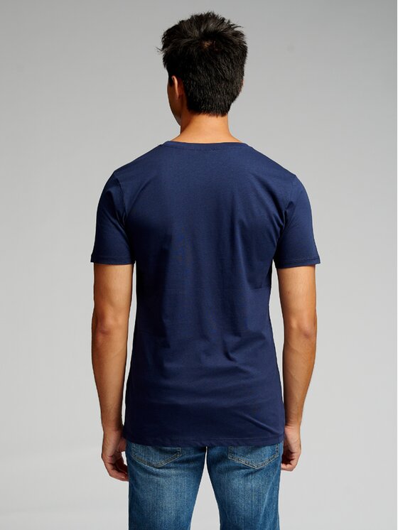 TeeShoppen TeeShoppen T-Shirt 'Muscle Collection' Granatowy Slim Fit