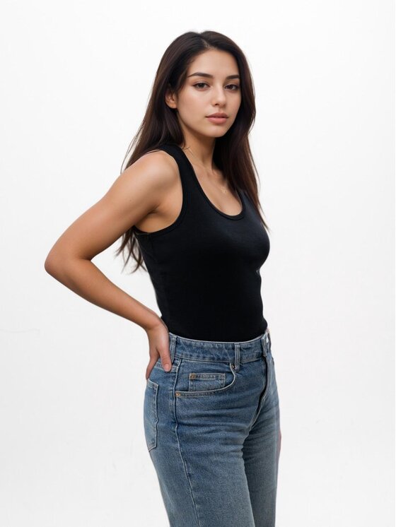 Urban City Urban City Tank top Tank Top Damski Czarny UrbanCity No Logo Basic M Czarny Regular Fit