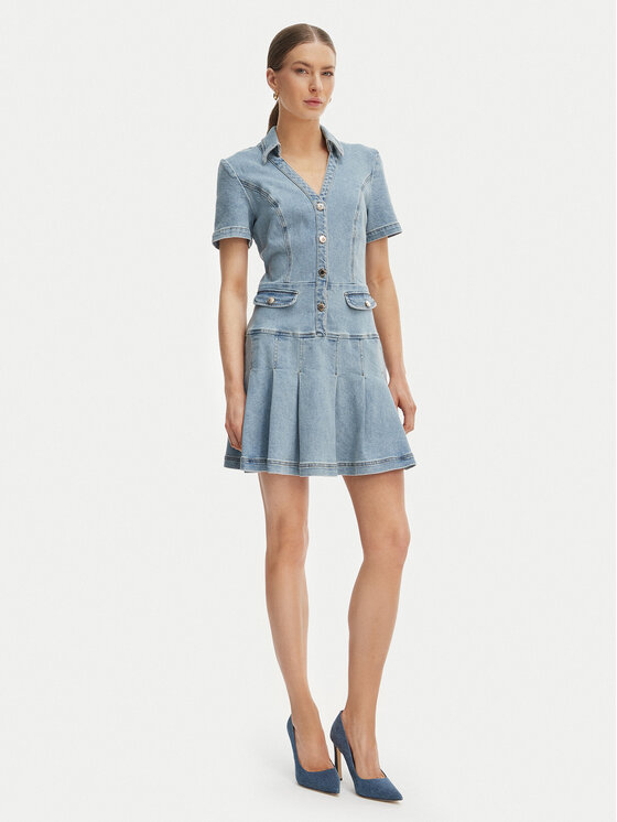 Morgan Morgan Дънкова рокля 251-RTALA Светлосиньо Slim Fit