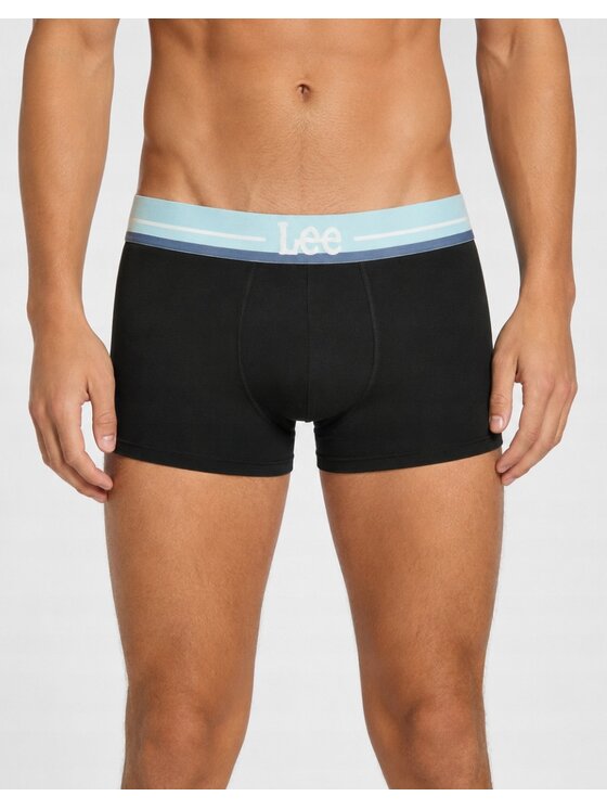Lee Lee Bokserki Porter 3 Pack Cotton Elastane Trunks Czarny
