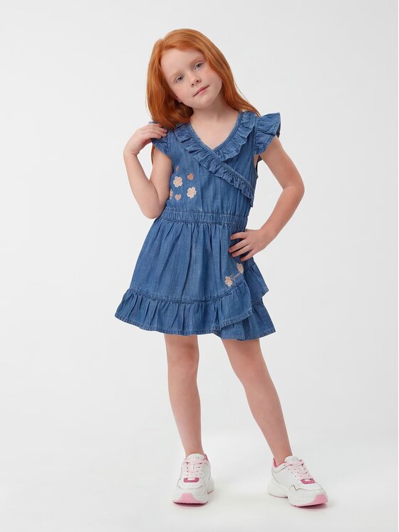 Guess Kids Guess Kids Každodenní šaty 182568 Modrá Classic Fit