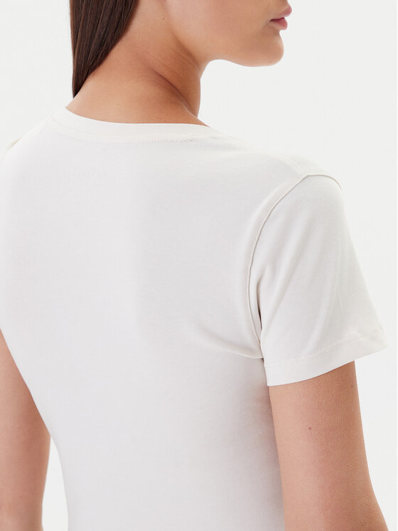Guess Guess Tricou W5YI46 J1314 Écru Slim Fit