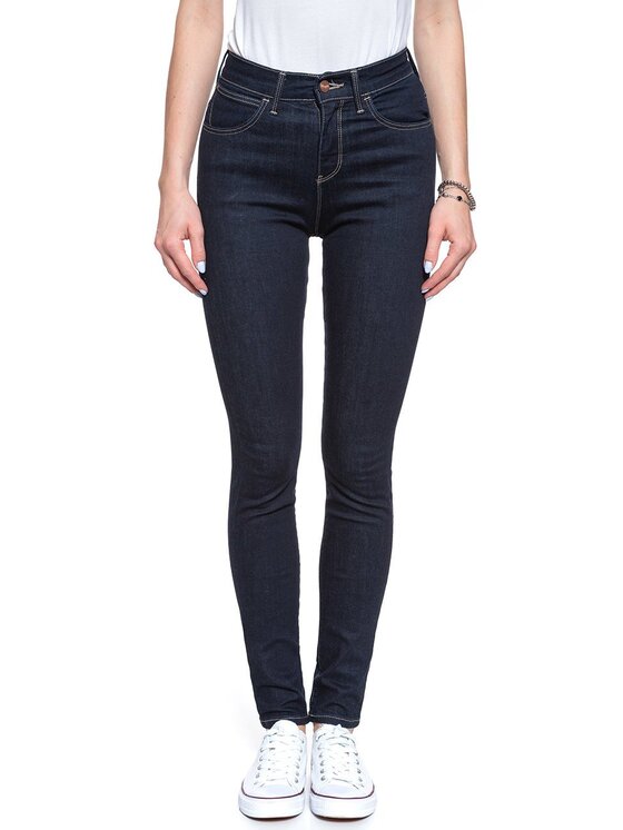 Wrangler Wrangler Jeansy HIGH RISE SKINNY Czarny Skinny Fit