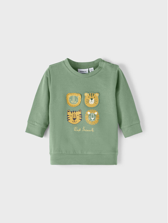 NAME IT NAME IT Felpa 13215627 Verde Regular Fit