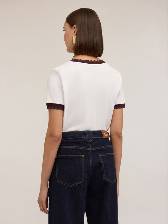 Motivi Motivi T-shirt G011W003471N0S1 Bianco Regular Fit