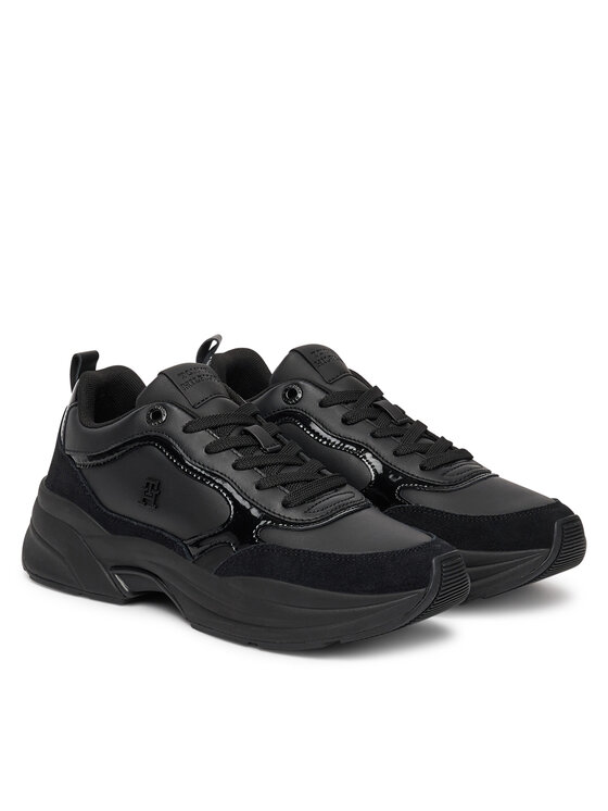 Tommy Hilfiger Tommy Hilfiger Laisvalaikio batai Chunky Runner Patent FW0FW08840 Juoda