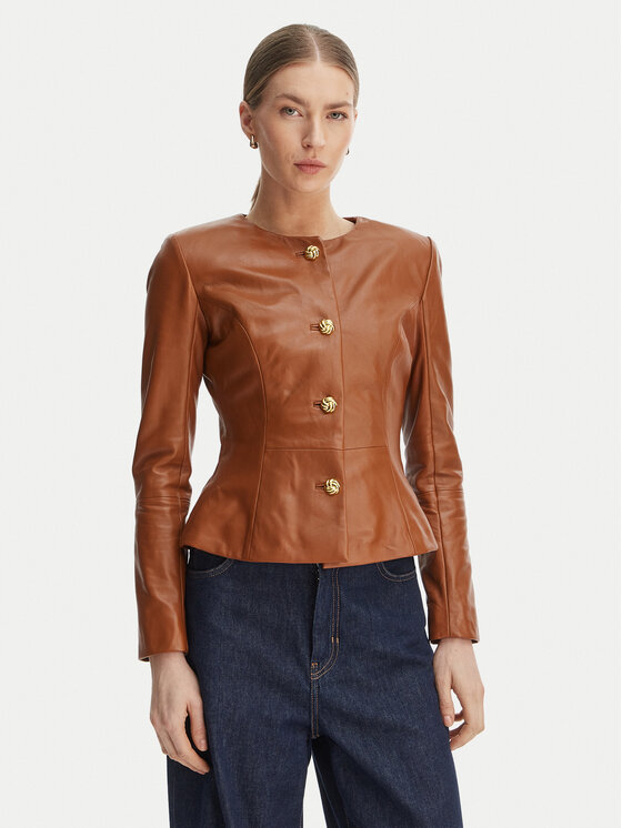 Marciano Guess Marciano Guess Шкіряна куртка G6GL02 L0083 Коричневий Regular Fit