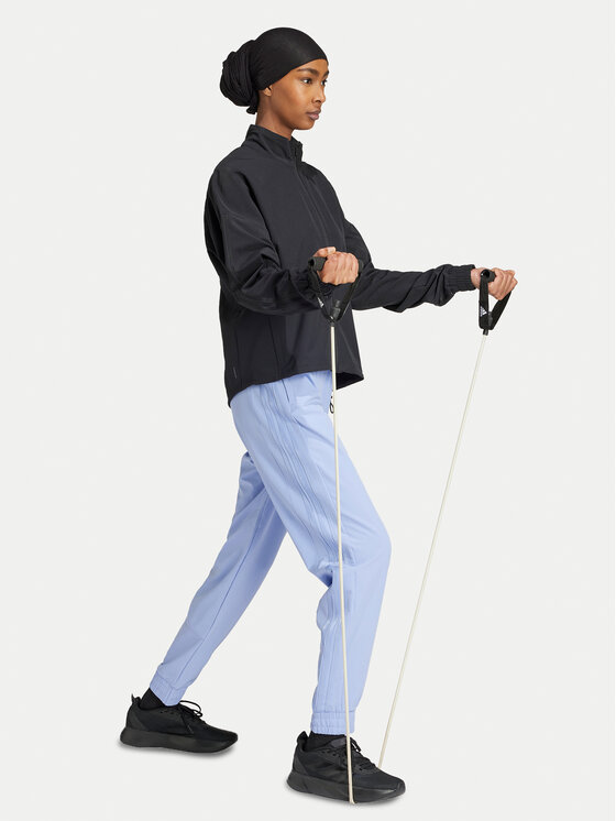 adidas adidas Суитшърт от техническо трико Pacer All Gym Tonal 3-Stripes IW8167 Черен Regular Fit