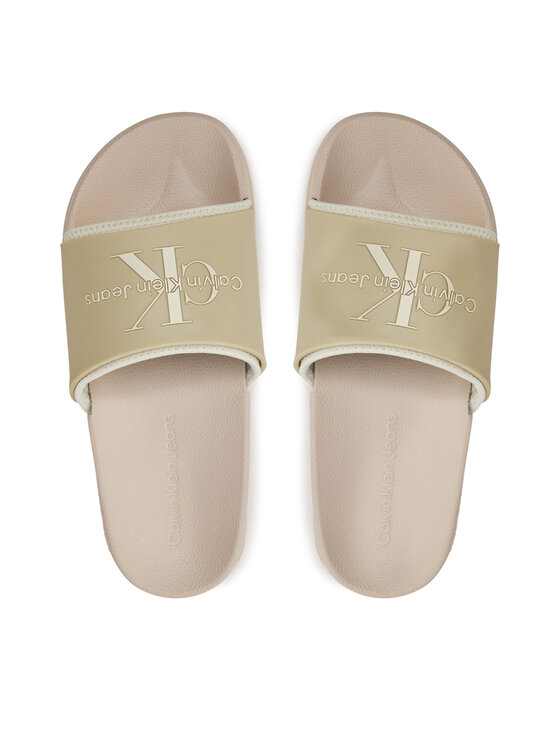 Calvin Klein Jeans Calvin Klein Jeans Παντόφλες Slide Monogram Tpu Ml Wn YW0YW00585 Μπεζ