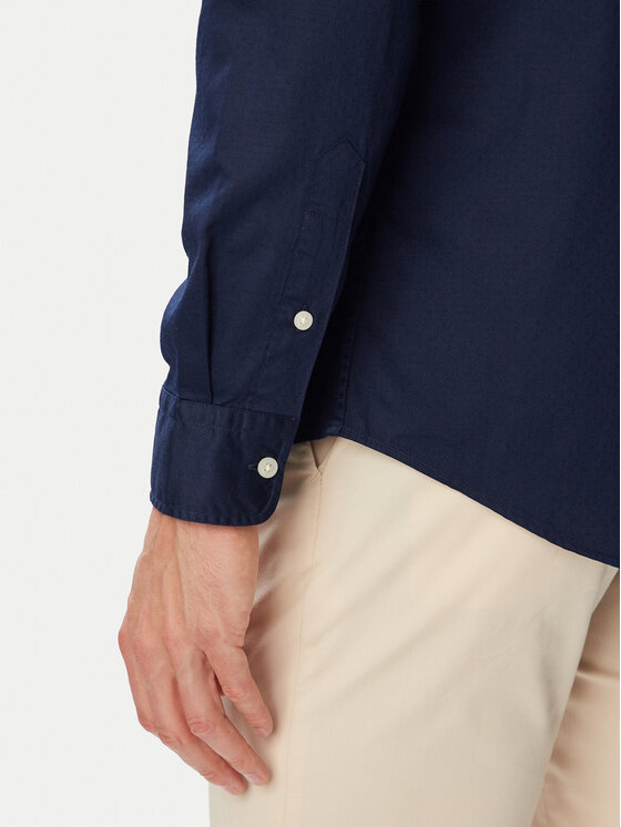 Tommy Hilfiger Tommy Hilfiger Koszula Flex Dobby MW0MW44570 Granatowy Slim Fit