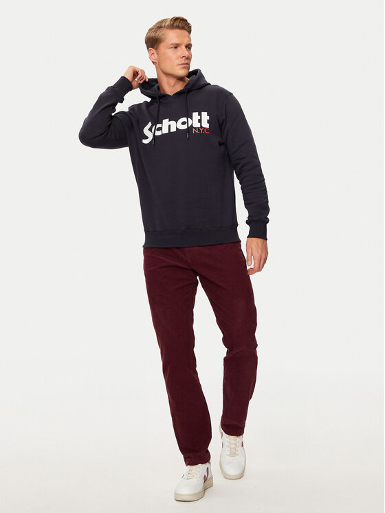 Schott NYC Schott NYC Bluza SWHOOD Granatowy Regular Fit