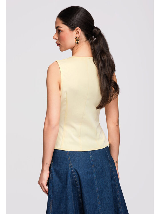 Ombre Ombre Bluzka OW-TS-E0002 Żółty Slim Fit