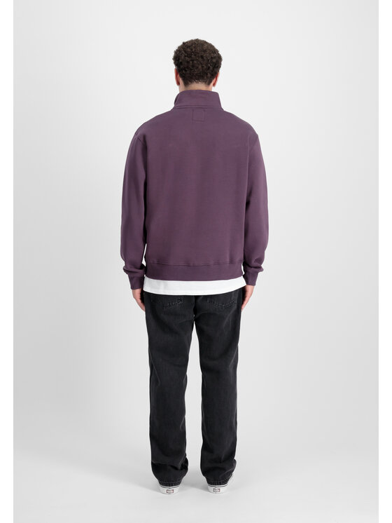 Alpha Industries Alpha Industries Bluza Half Zip Small Logo Sweatshirt Fioletowy Regular Fit