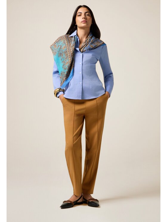 Oltre Oltre Pantaloni di tessuto P734R008768N012 Marrone Regular Fit