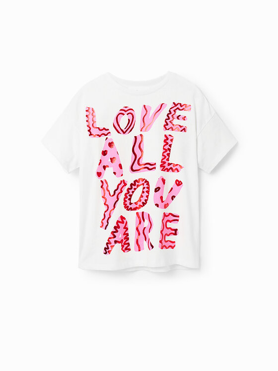Desigual Desigual Tričko 23SGTK21 Écru Regular Fit