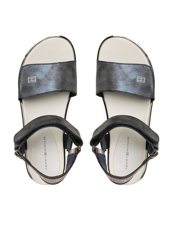 Tommy Hilfiger Tommy Hilfiger Sandały Platform Velcro Sandal T3A2-32760-0568 S Granatowy