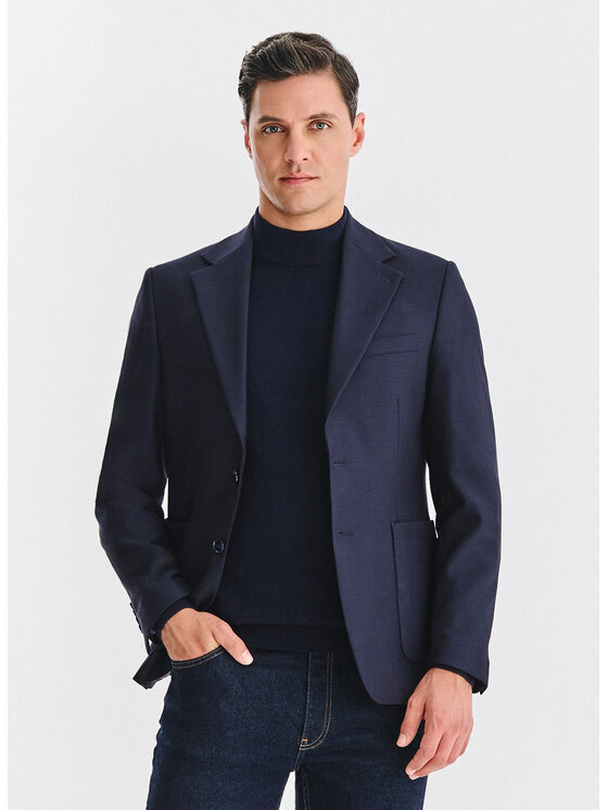 Pako Lorente Pako Lorente Marynarka P25WP-3X-031 Granatowy Slim Fit