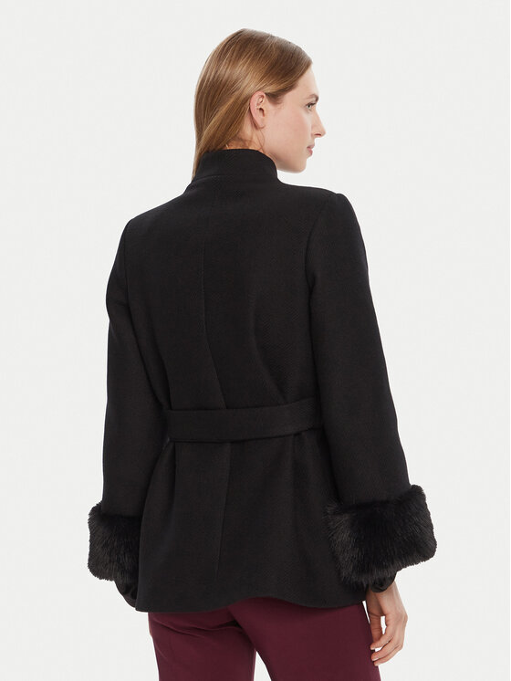 Rinascimento Rinascimento Wollmantel CFC0126222003 Schwarz Slim Fit
