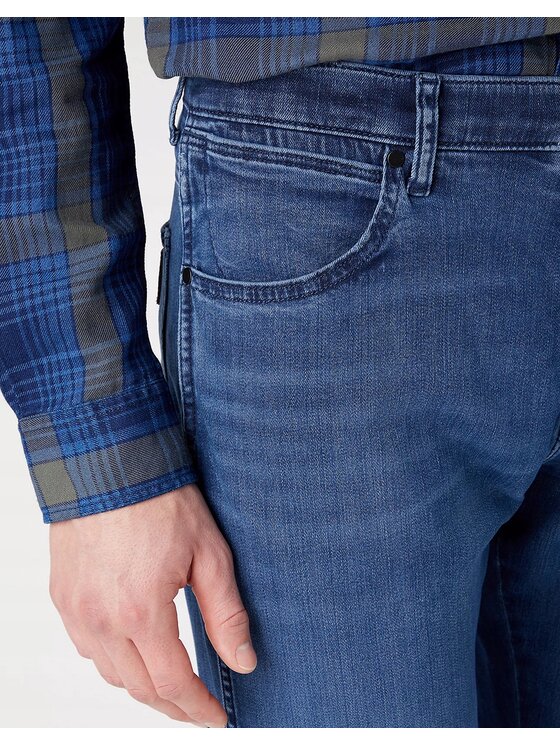 Wrangler Wrangler Jeansy River Niebieski Tapered Fit