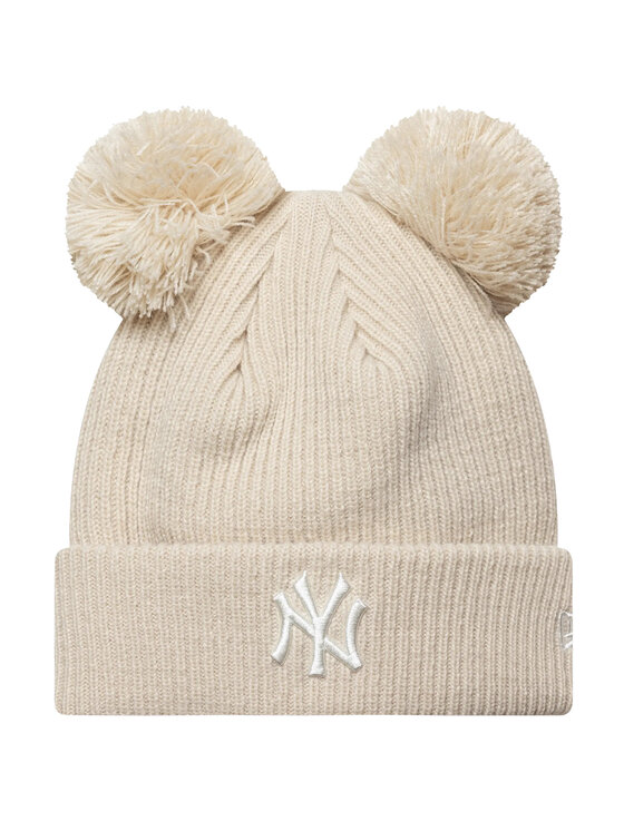 New Era New Era Berretto Wmns Double Pom Beanie New York Yankees Hat Beige