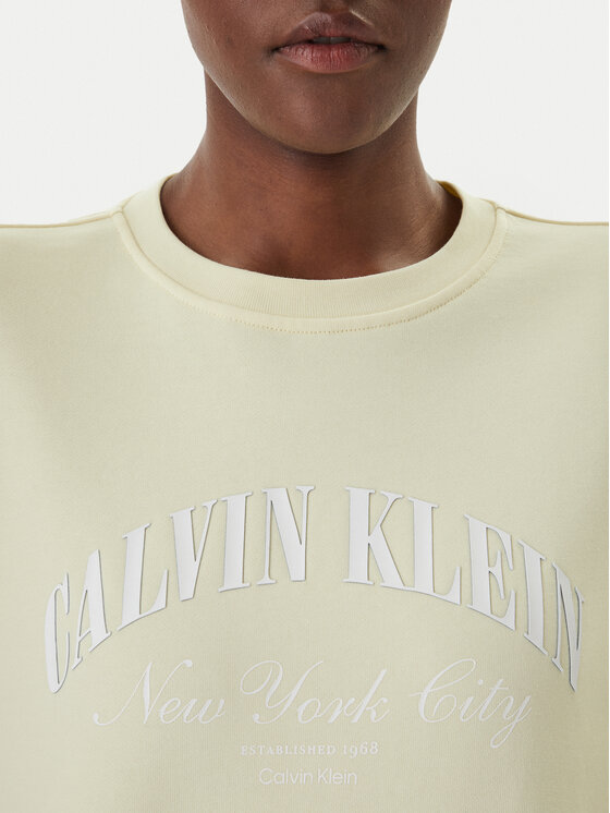Calvin Klein Jeans Calvin Klein Jeans Mikina Logo Graphic LV047F818G Krémová Regular Fit