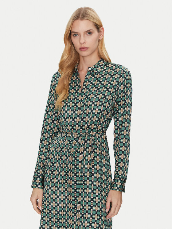 Marc O'Polo Marc O'Polo Rochie tip cămașă 500 1208 21033 Verde Regular Fit