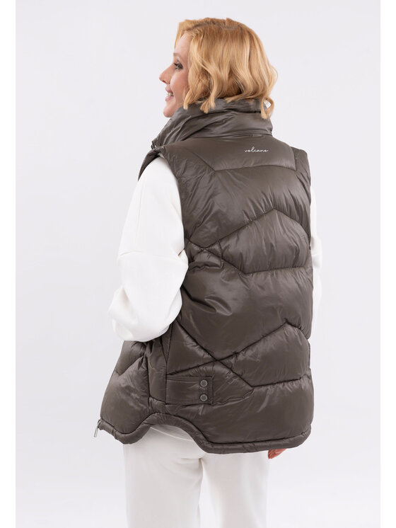 Volcano Volcano Bezrękawnik V-ADEL Brązowy Regular Fit