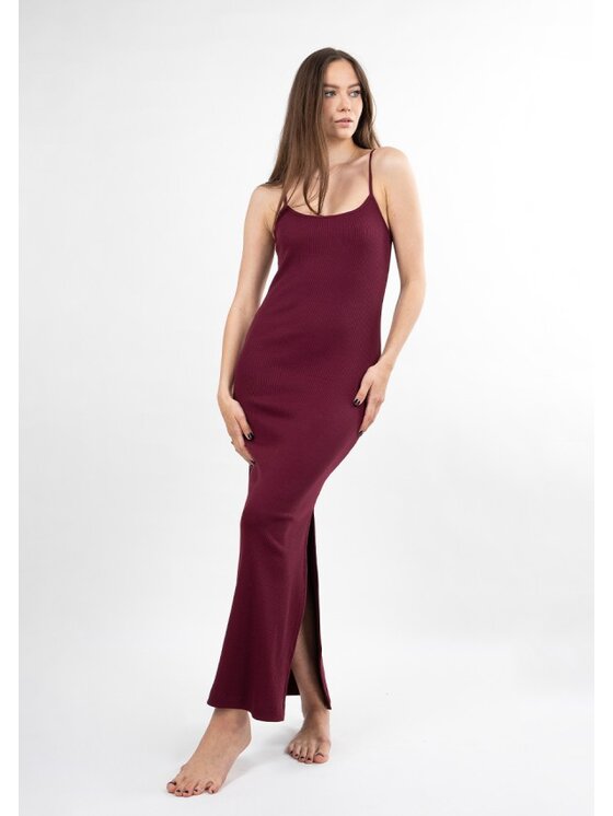 DKaren Sport DKaren Sport Sukienka codzienna DK-K-P7 Bordowy Classic Fit