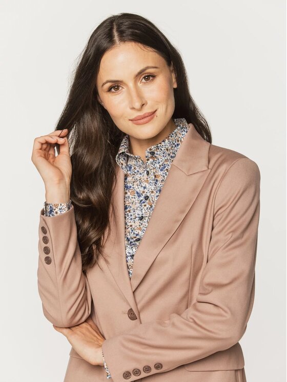 Willsoor Willsoor Marynarka 68141 Beżowy Oversize