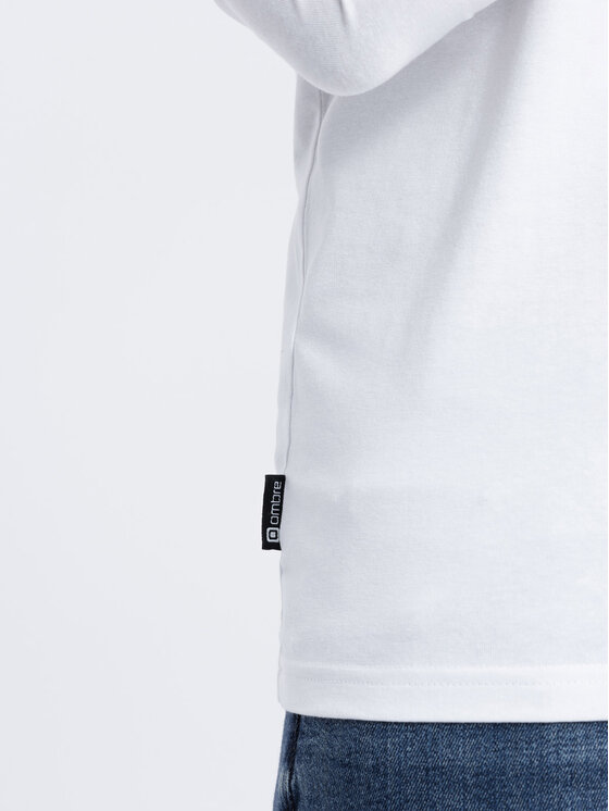 Ombre Ombre Longsleeve OM-LSCL-0110 Biały Regular Fit