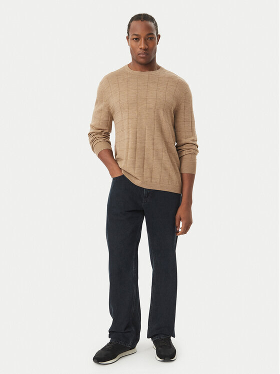Calvin Klein Calvin Klein Pulover LV04LH302G Temno bež Regular Fit