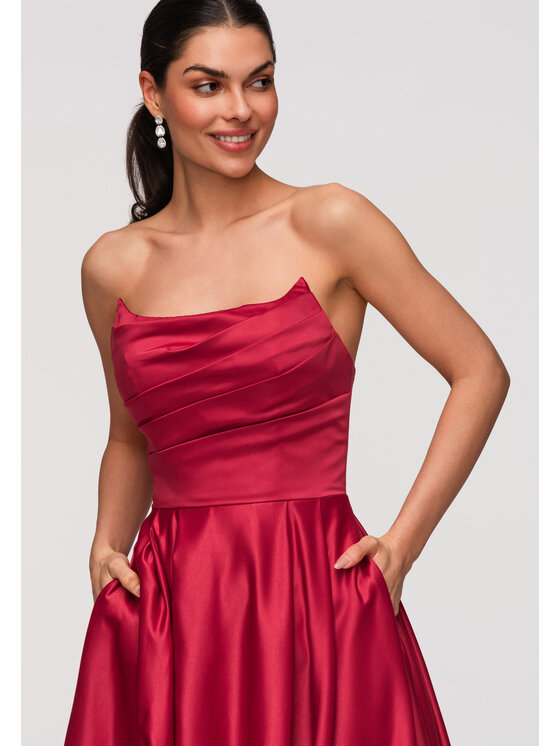 Ombre Ombre Sukienka wieczorowa LA-OM-DLR352 Czerwony A-Line Fit