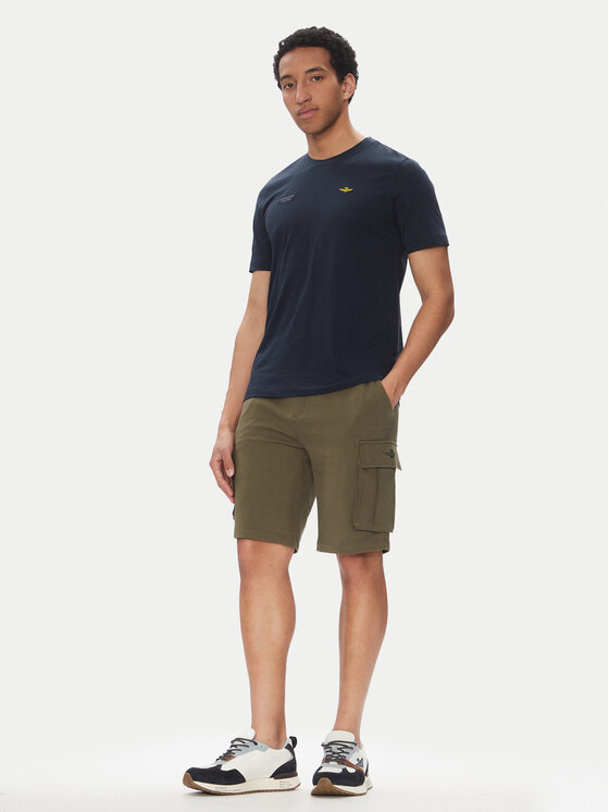 Aeronautica Militare Aeronautica Militare Pantaloni scurți sport 251BF025F459 Kaki Regular Fit