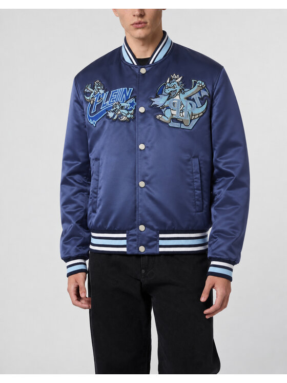 PHILIPP PLEIN PHILIPP PLEIN Kurtka bomber 31144 Granatowy Regular Fit