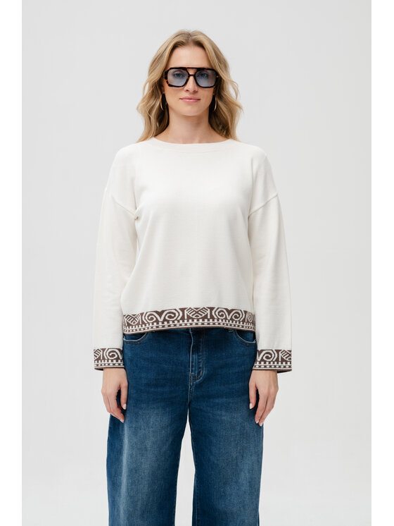 blue shadow blue shadow Sweter Kaps Biały Regular Fit