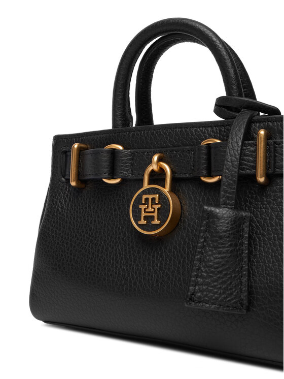 Tommy Hilfiger Tommy Hilfiger Käekott American Icon Micro Tote Leather AW0AW18167 Must