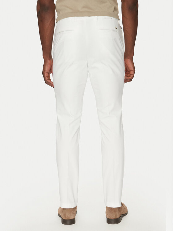 BOSS BOSS Bavlnené nohavice Kaito1_T 50487754 Biela Slim Fit