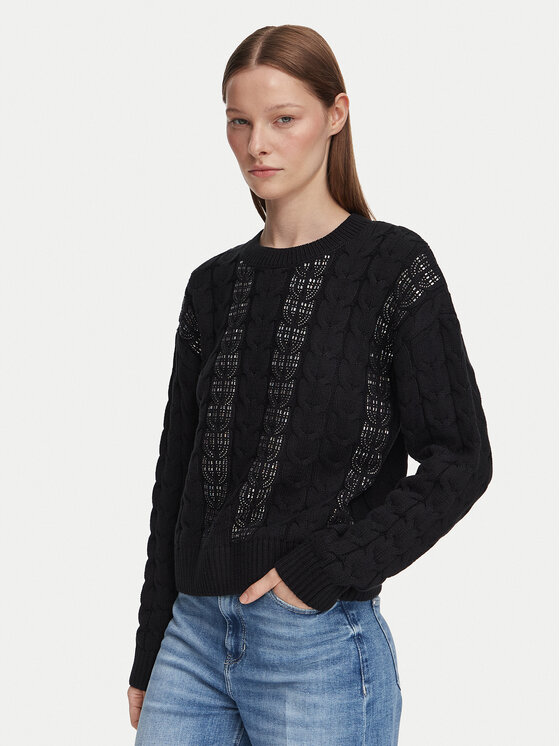 Guess Pulover W6YR21 Z0965 Negru Regular Fit