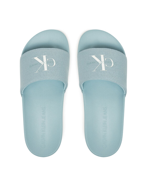 Calvin Klein Jeans Calvin Klein Jeans Klapki Slide Monogram Wn YW0YW01835 Niebieski