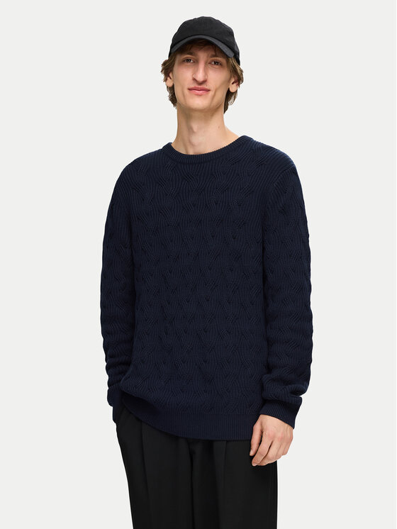 Selected Homme Džemper 16094503 Tamnoplava Regular Fit