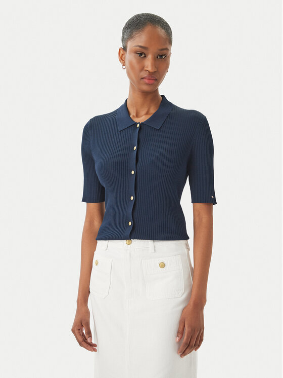 Tommy Hilfiger Tommy Hilfiger Kardigan WW0WW48482 Tamnoplava Slim Fit