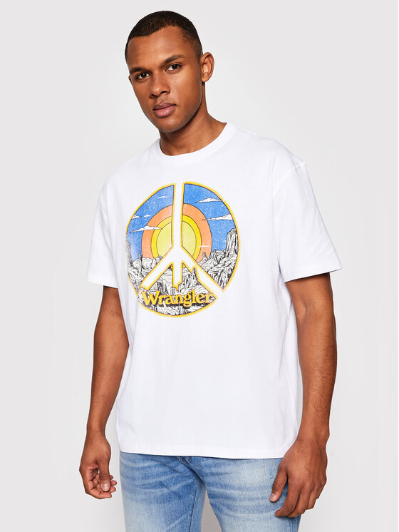 Wrangler Wrangler T-shirt Ss Car Tee W7APGF989 112131357 Bianco Regular Fit