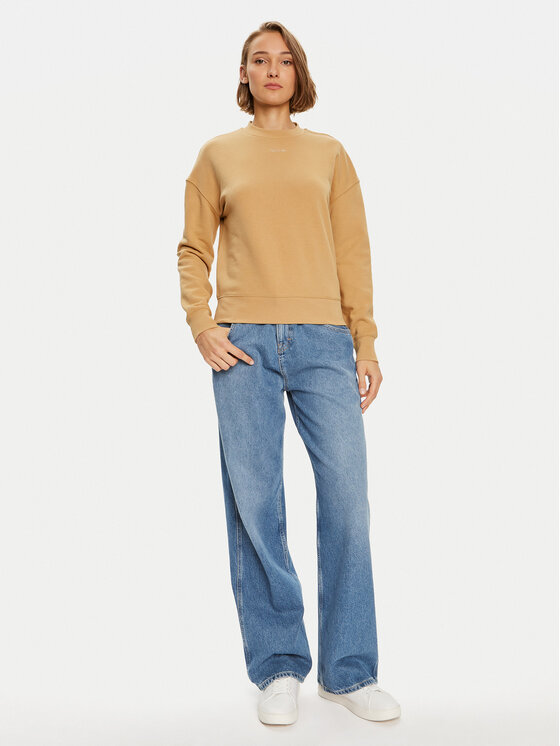 Calvin Klein Calvin Klein Bluza Nano Logo K20K207213 Beżowy Relaxed Fit