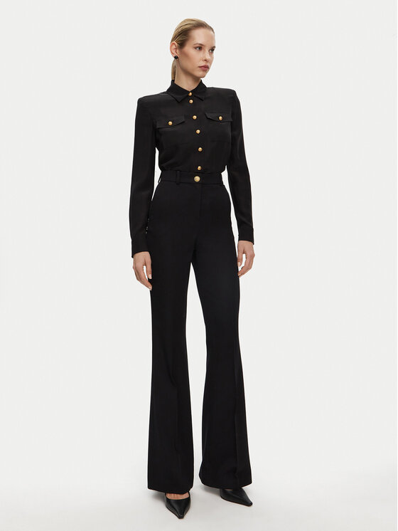 Balmain Balmain Koszula DF1HS050SD42 Czarny Regular Fit